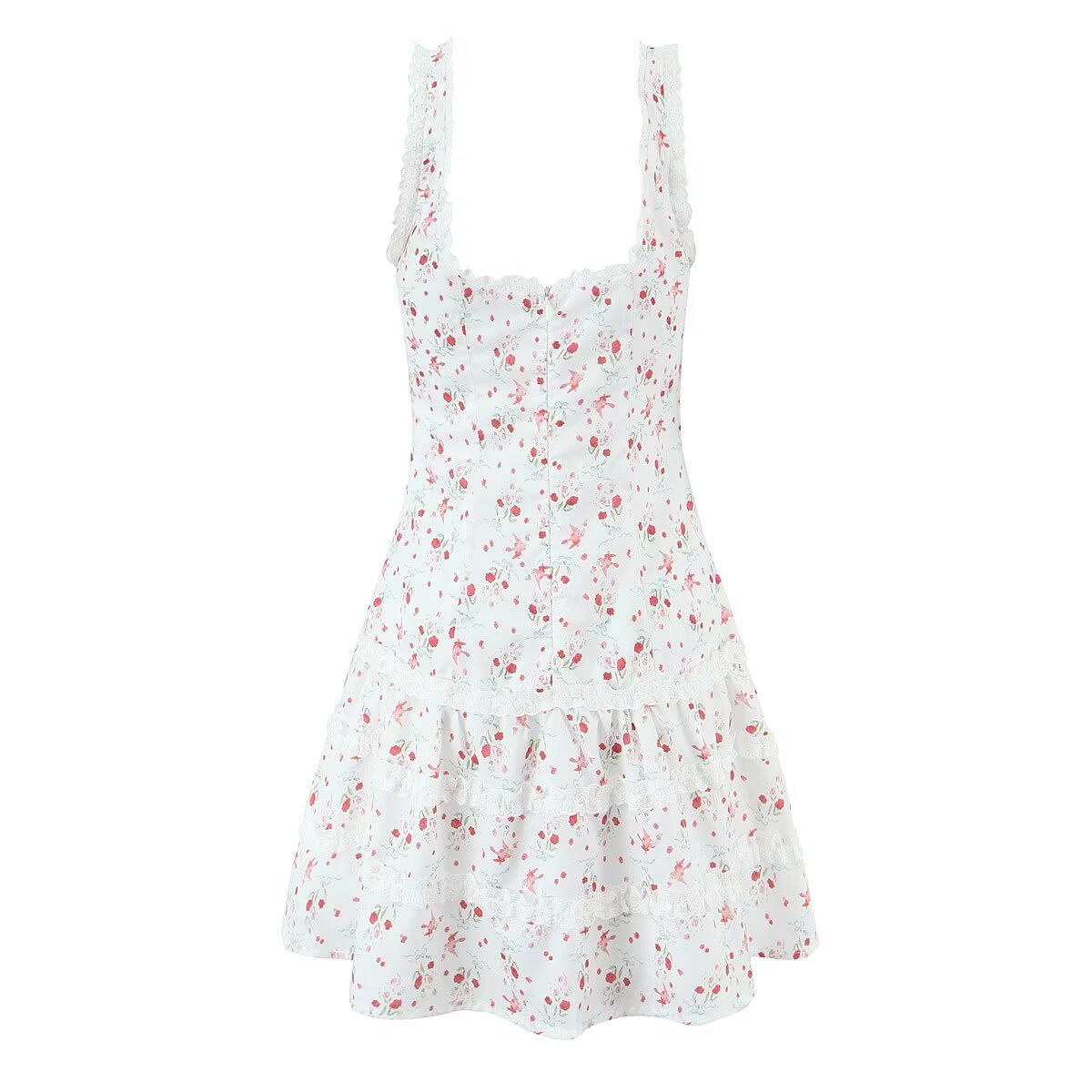 Summer Women Clothing Design Red French Wooden Ear Sleeveless Dress