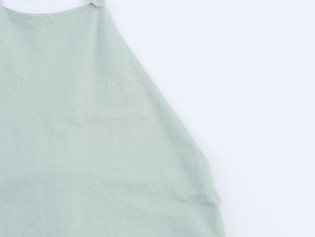 Summer Women Clothing Simple Backless Hanging Collar Top