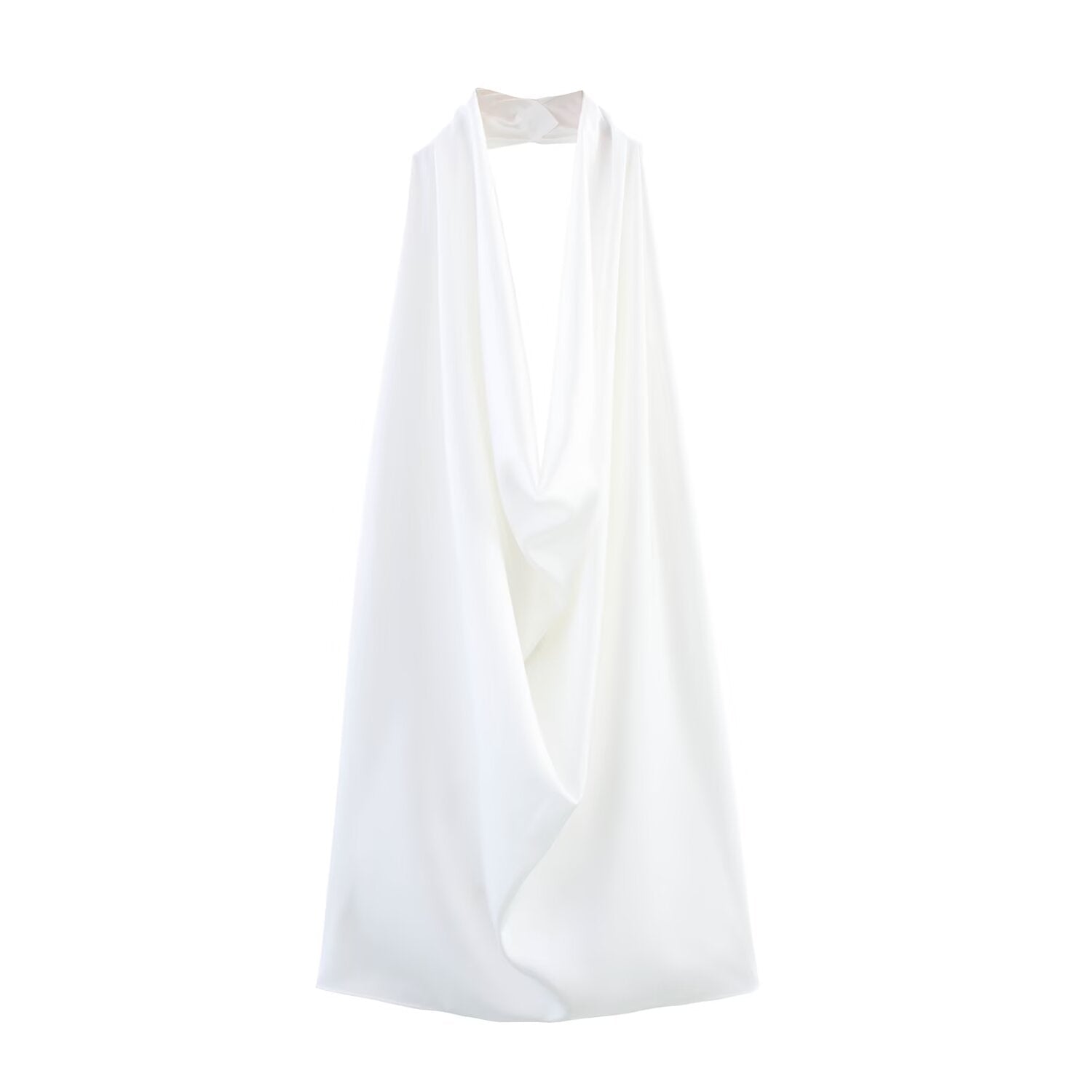 Spring White Hanging Collar Sleeveless Elegant Vest Pure Design Sling Drape Top