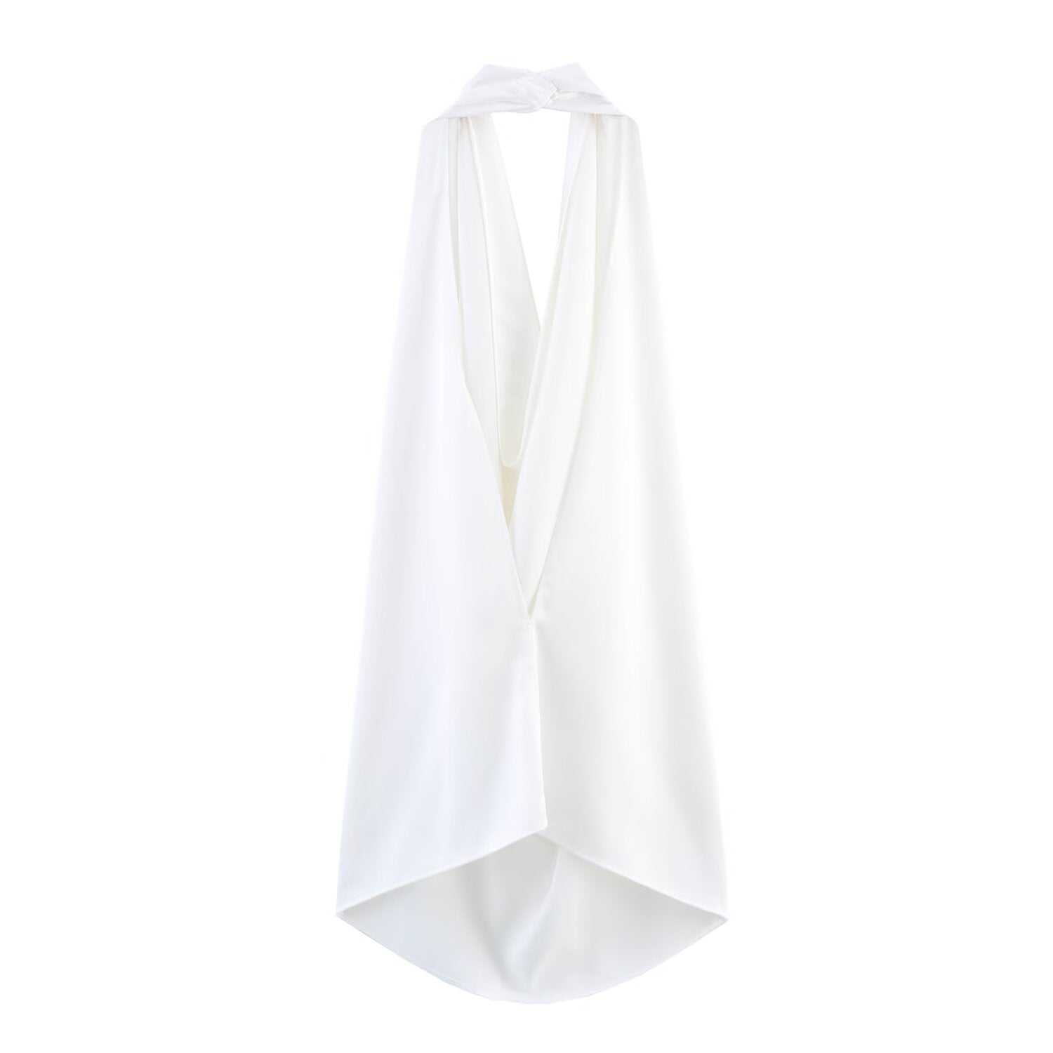 Spring White Hanging Collar Sleeveless Elegant Vest Pure Design Sling Drape Top
