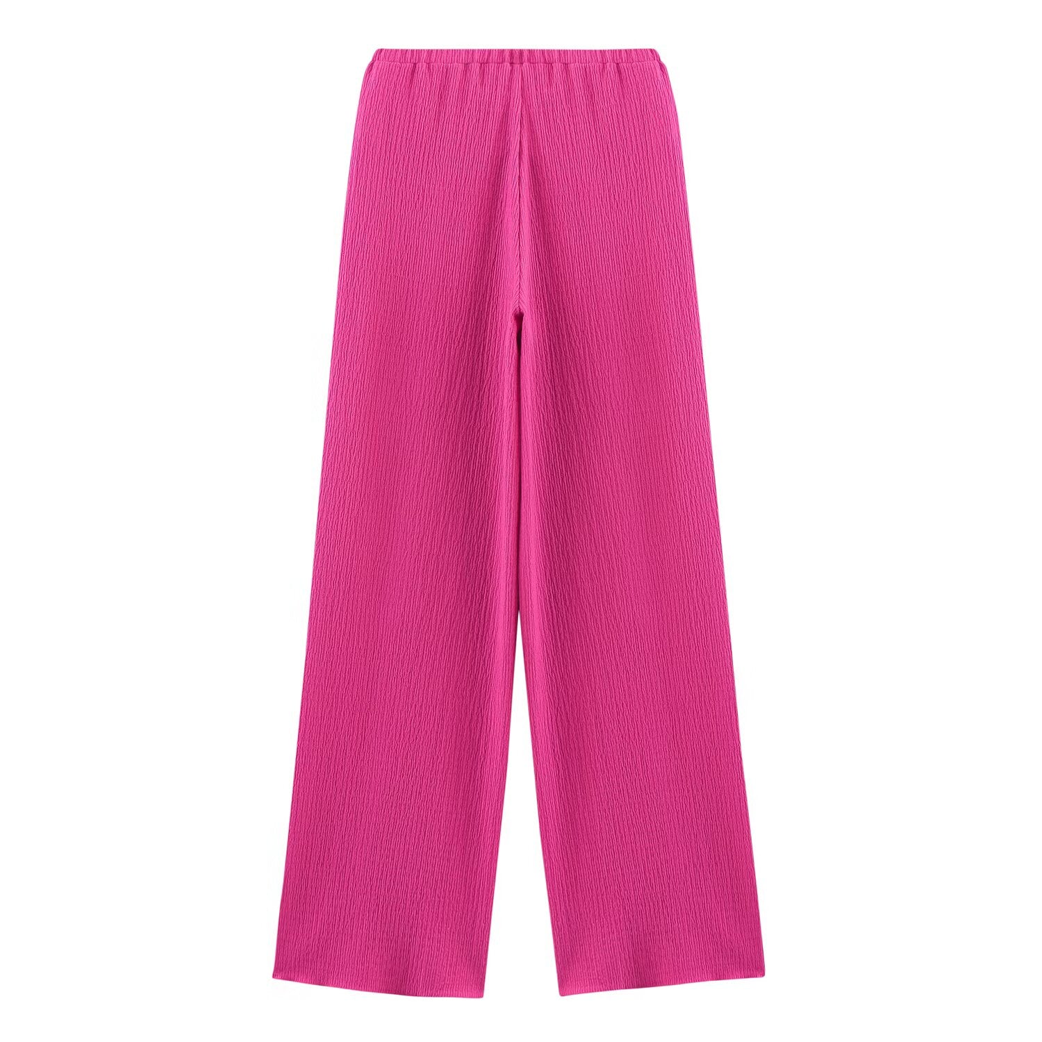 Summer Women Clothing Texture Asymmetric Top Draping Trousers Set Women