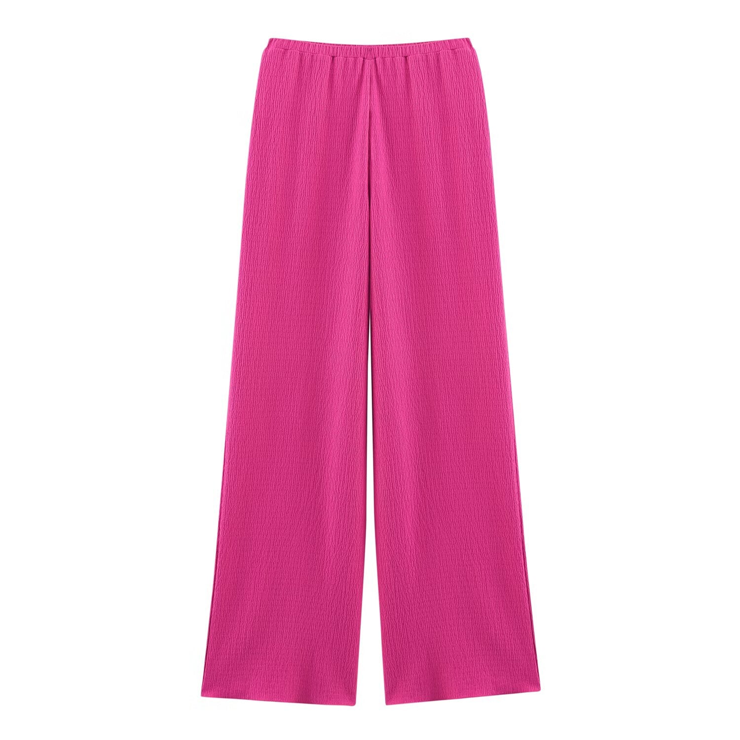 Summer Women Clothing Texture Asymmetric Top Draping Trousers Set Women