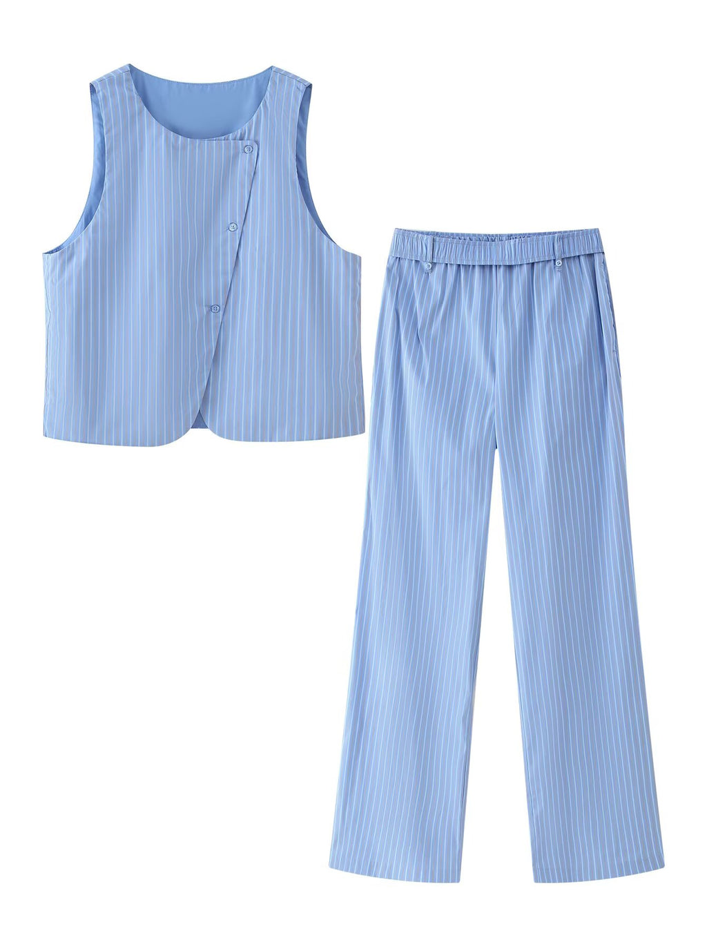 Spring Summer Women Clothing Casual Striped Vest Vest Trousers