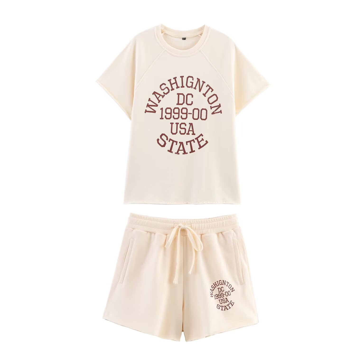 Summer Women Clothing Washed Effect Flannel Fleece Shorts Sets
