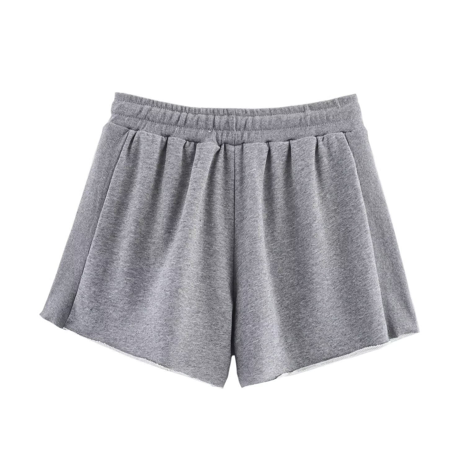 Spring Summer Women Casual round Neck Short Sleeves Sweater Printed Shorts Set