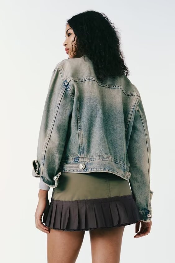 Spring Summer Women Casual Polo Collar Long Sleeve Denim Jacket Coat