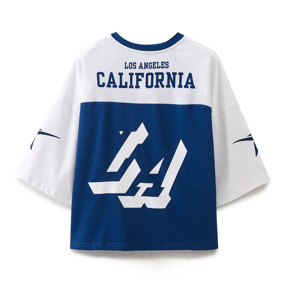 Women Clothing Summer Casual Loose Letter Graphic Printing Far East T shirt Shorts Set F00260428