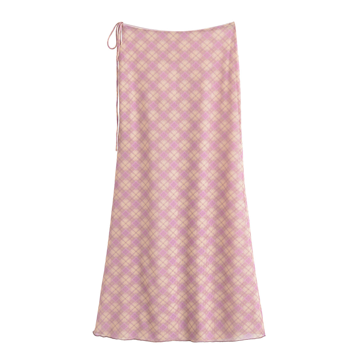 Women Clothing Spring Summer V neck Translucent Top Silk Net Skirt Set Women