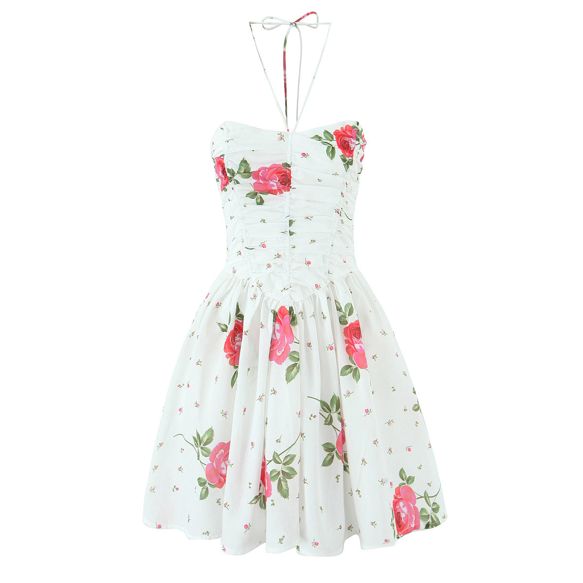 Floral Printing on White Background