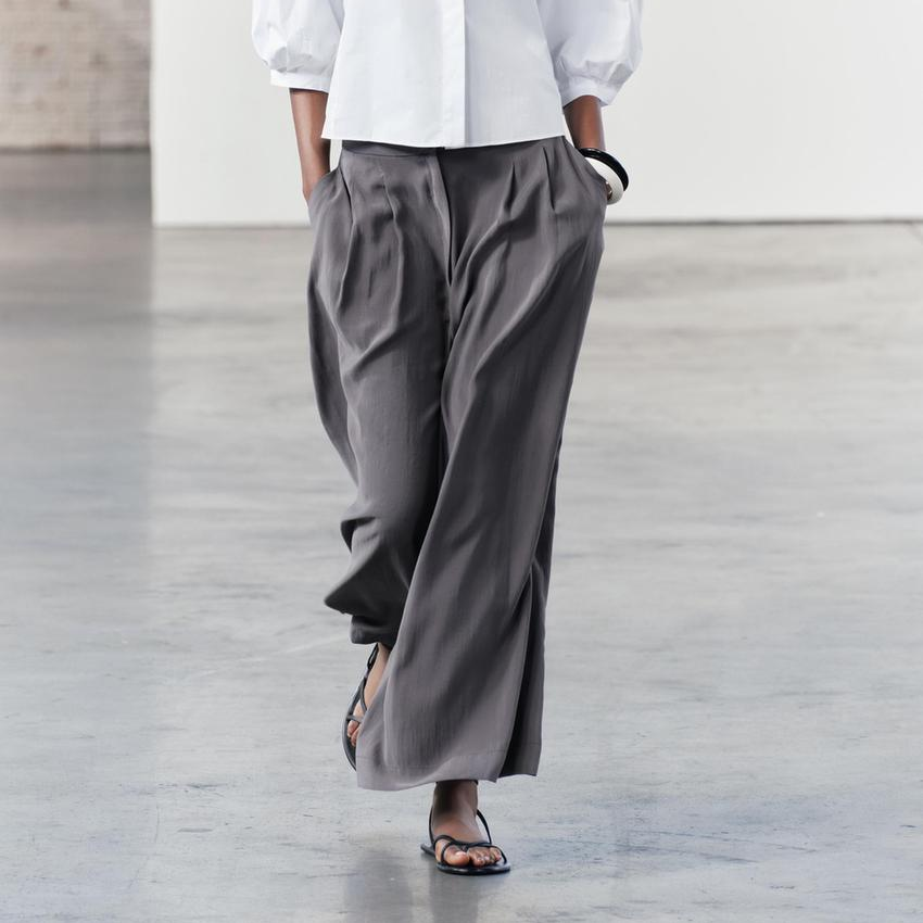 Summer Women Clothes Casual Draping Texture Pleated Pants All Matching