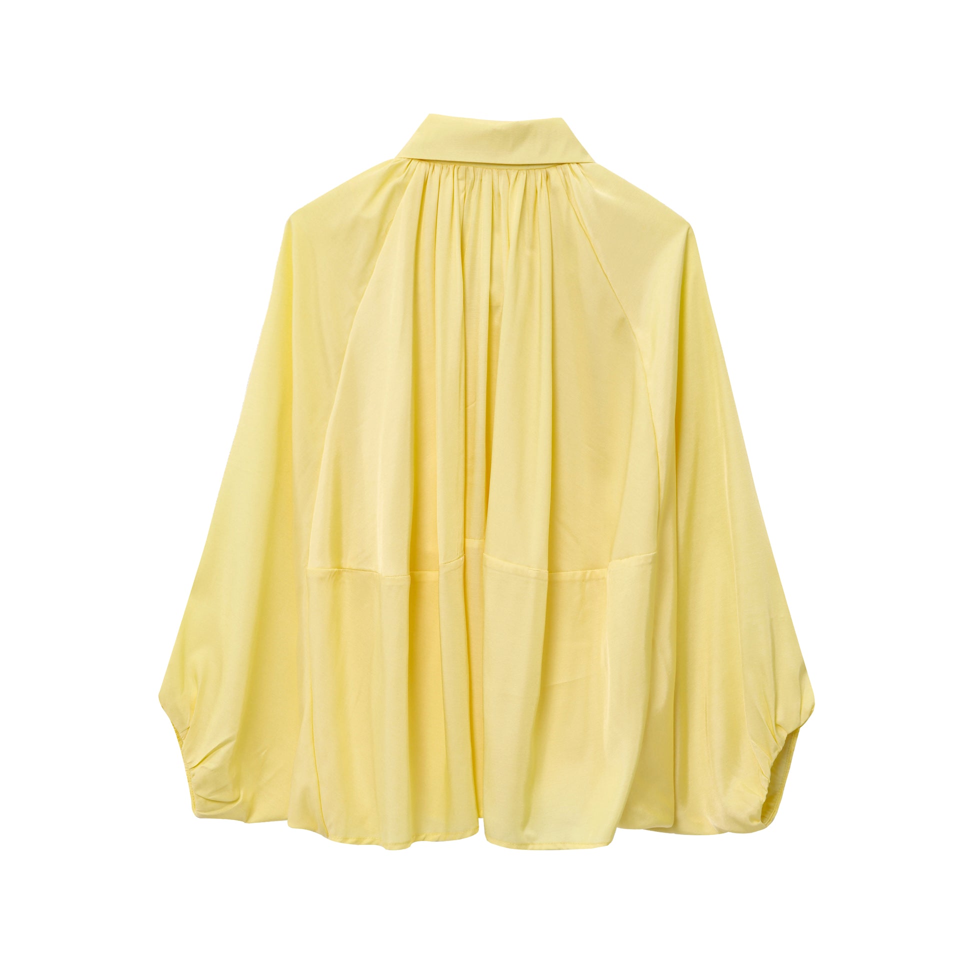 Summer Women Loose Fitting Long Sleeves Collared Puffy Bomber Jacket Drape Jacket