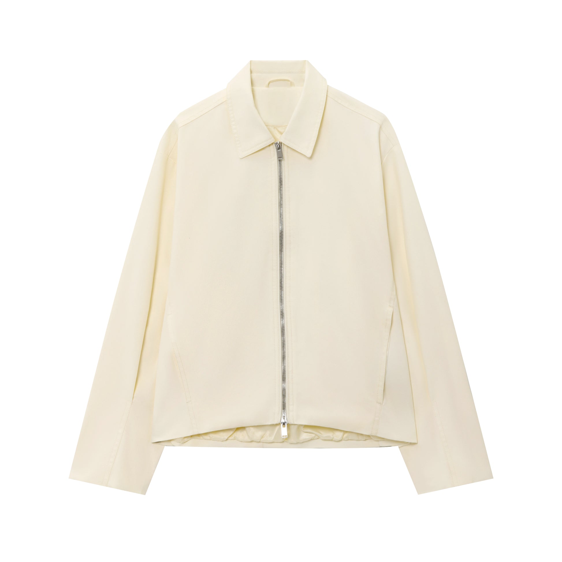 Women Season Street Polo Collar Long Sleeve Jacket Casual Zip Coat