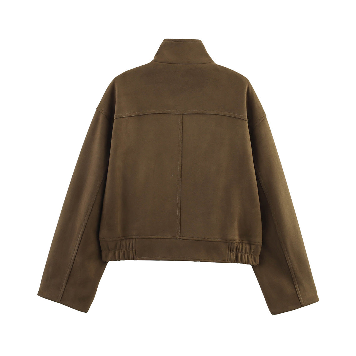 Women Clothing Summer Casual Stand Collar Cool Chic Suede Jacket Coat