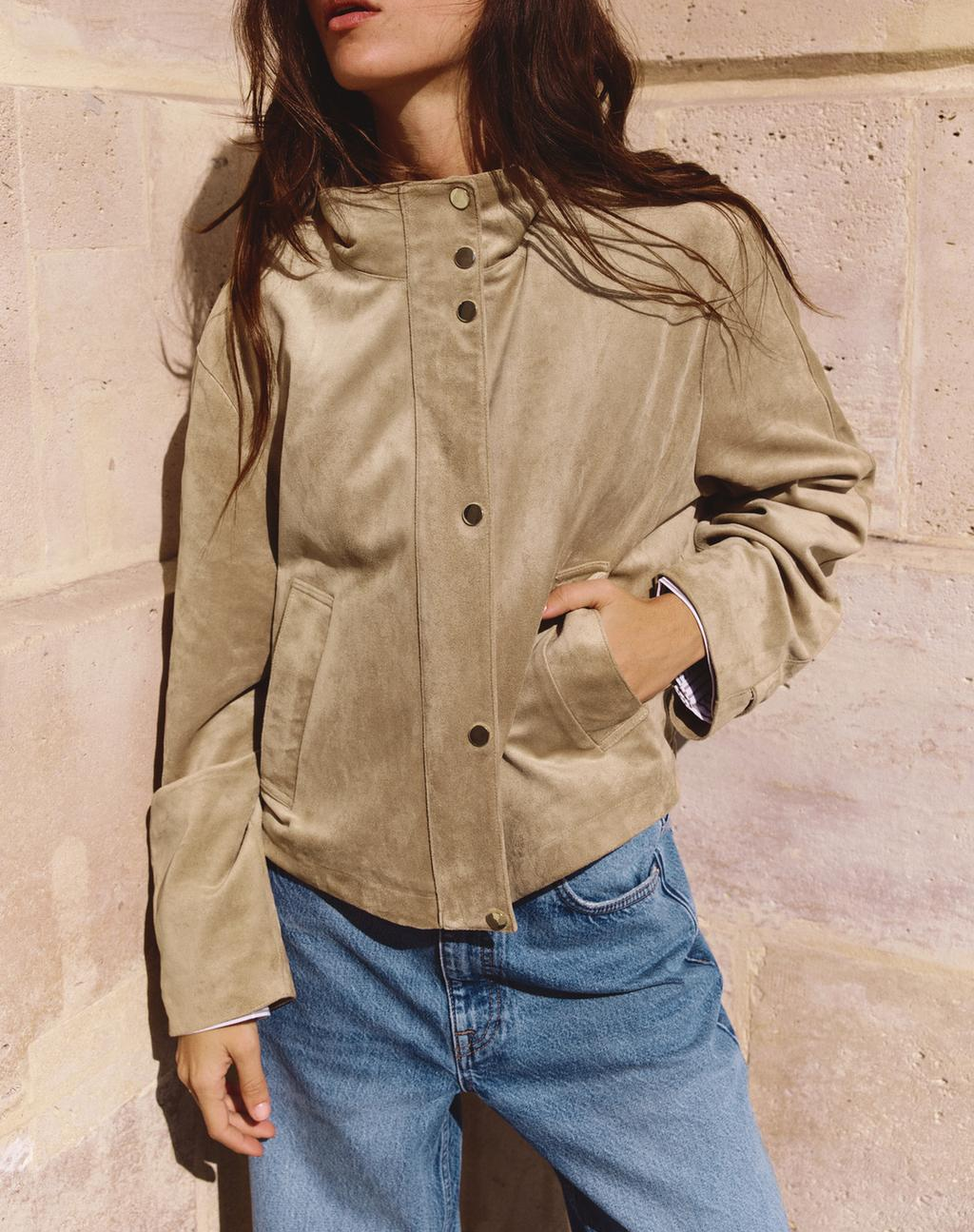 Women Wear Summer Casual Solid Color Suede Jacket Coat