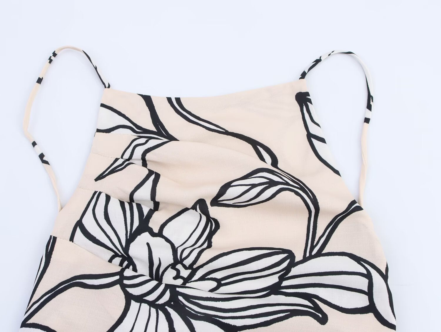 Summer Women Clothing Fashionable Simple Linen Blended Backless Top