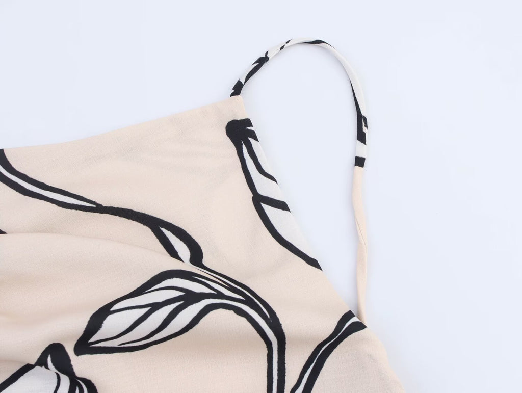 Summer Women Clothing Fashionable Simple Linen Blended Backless Top