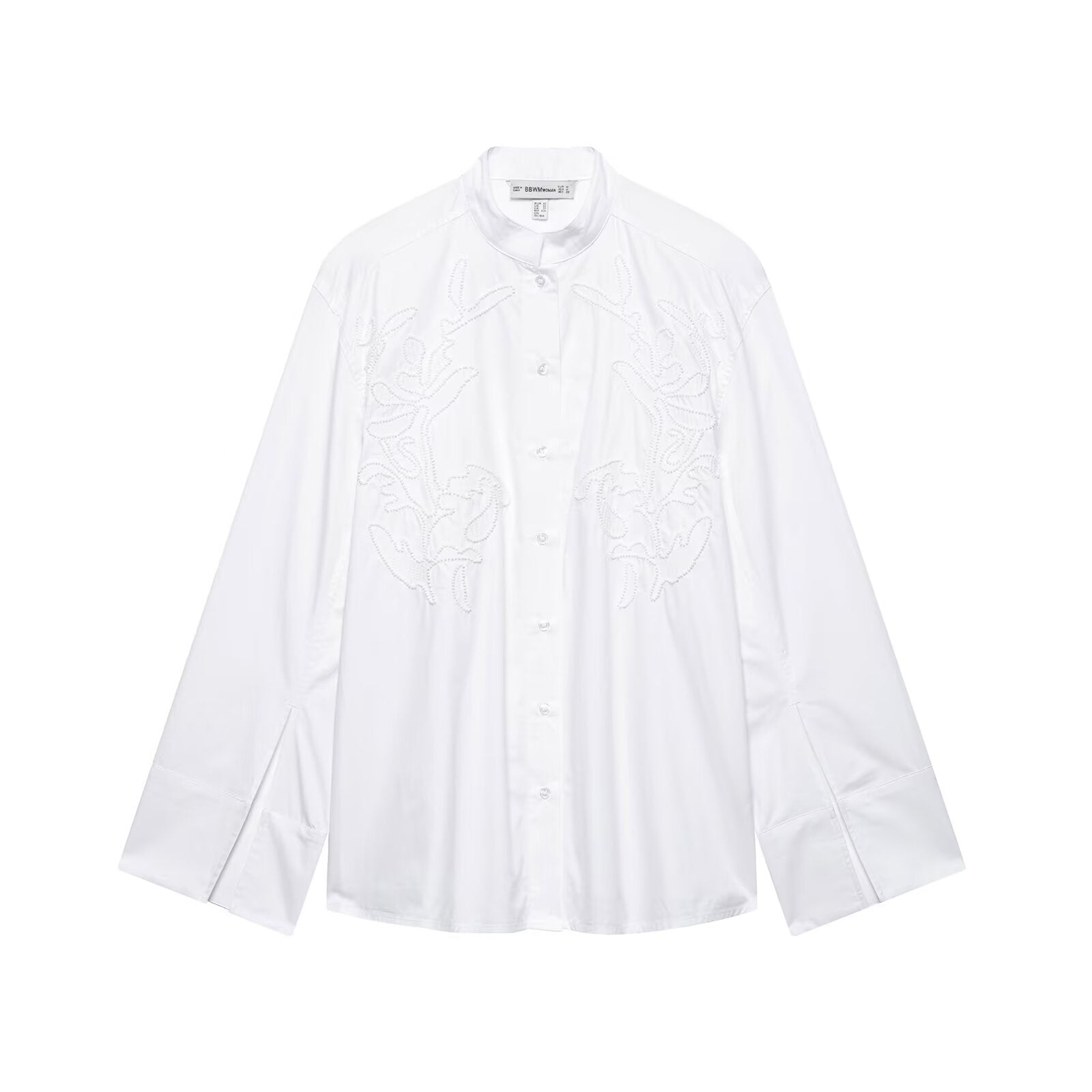 Spring Women Clothing Street Urban Casual Embroidered Long Sleeved Shirt