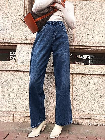 Slimming High Waist Non Stretch Jeans for Women