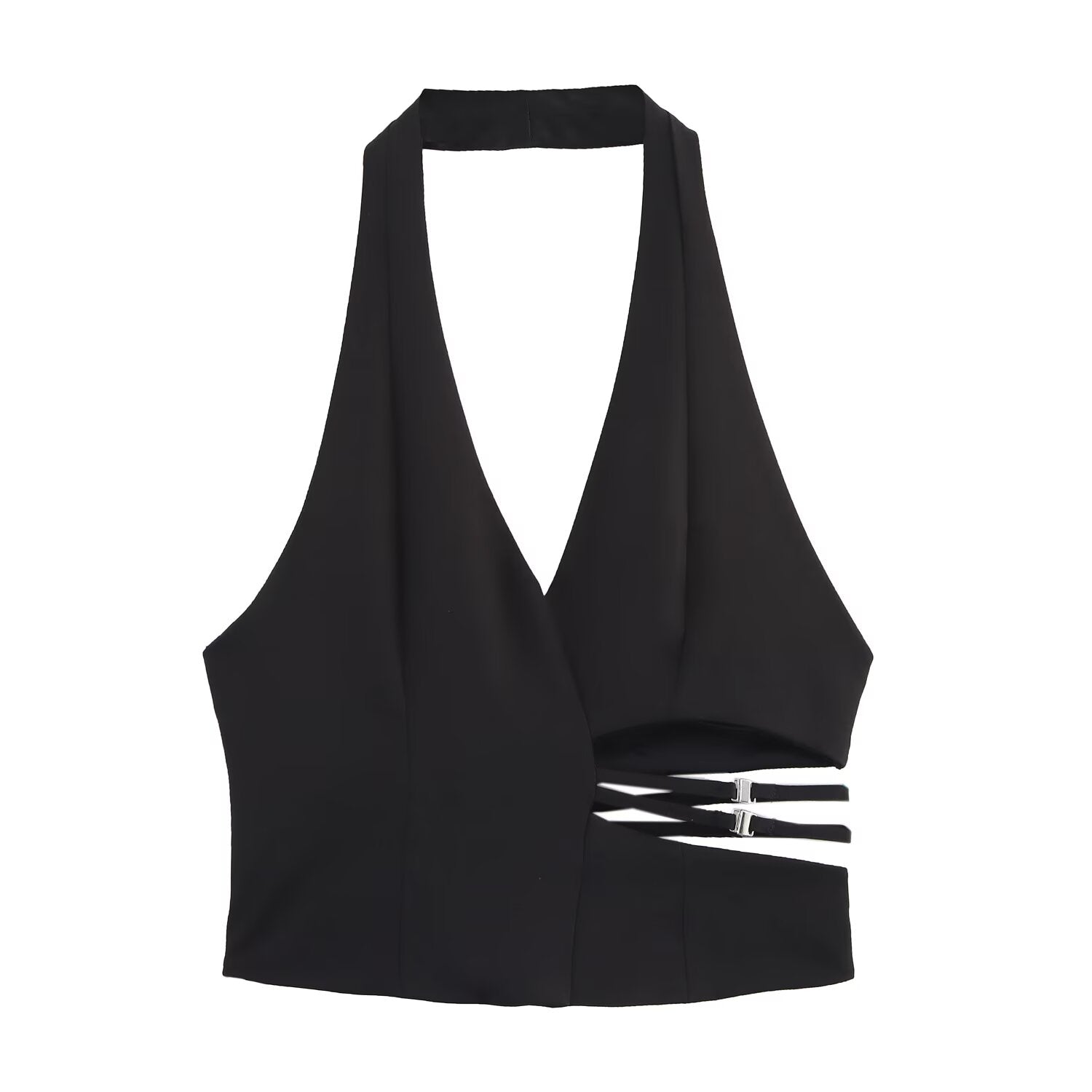 Women Clothing Classic Open Design Hanging Collar Top