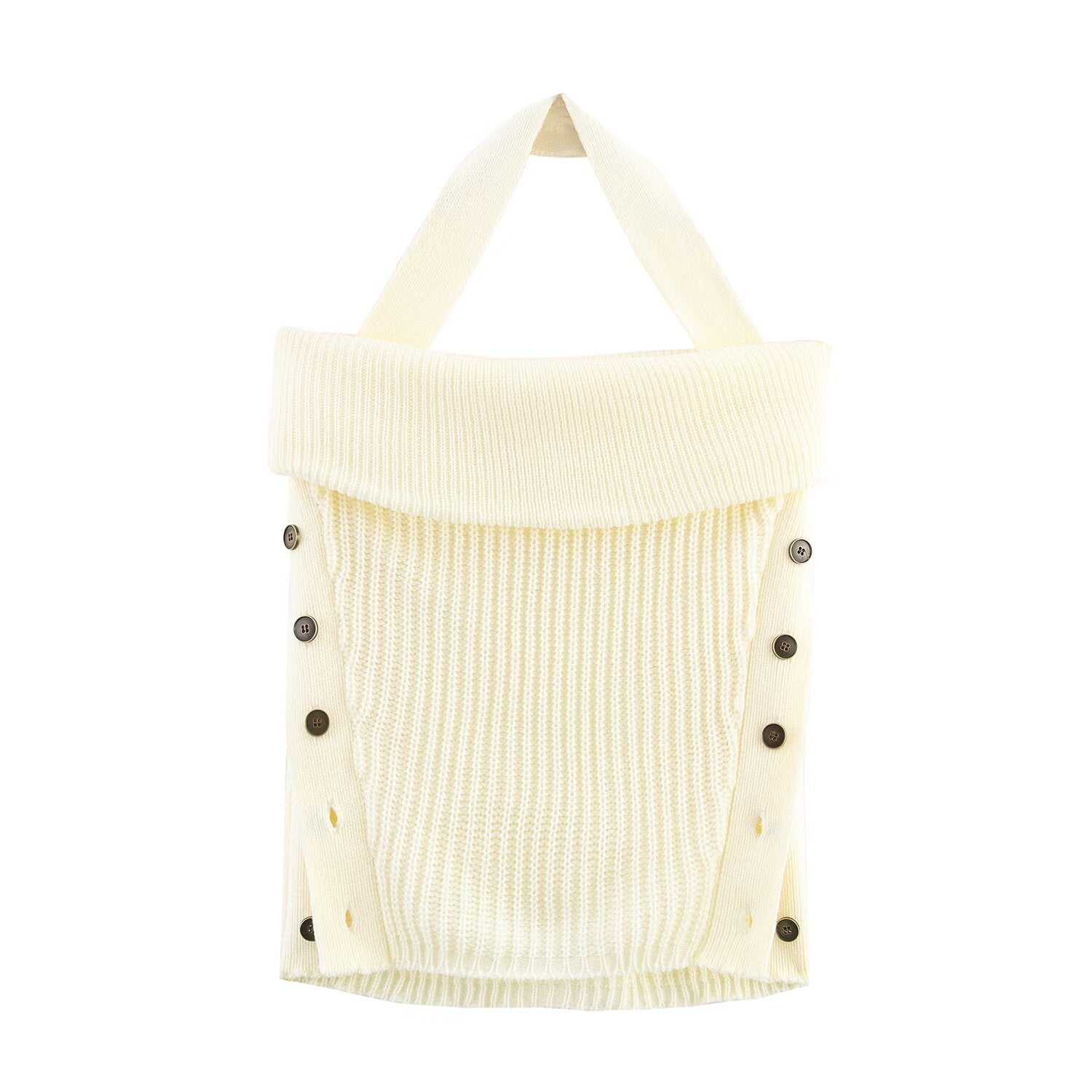 Summer Women Clothing Backless Hanging Collar Knitted Top
