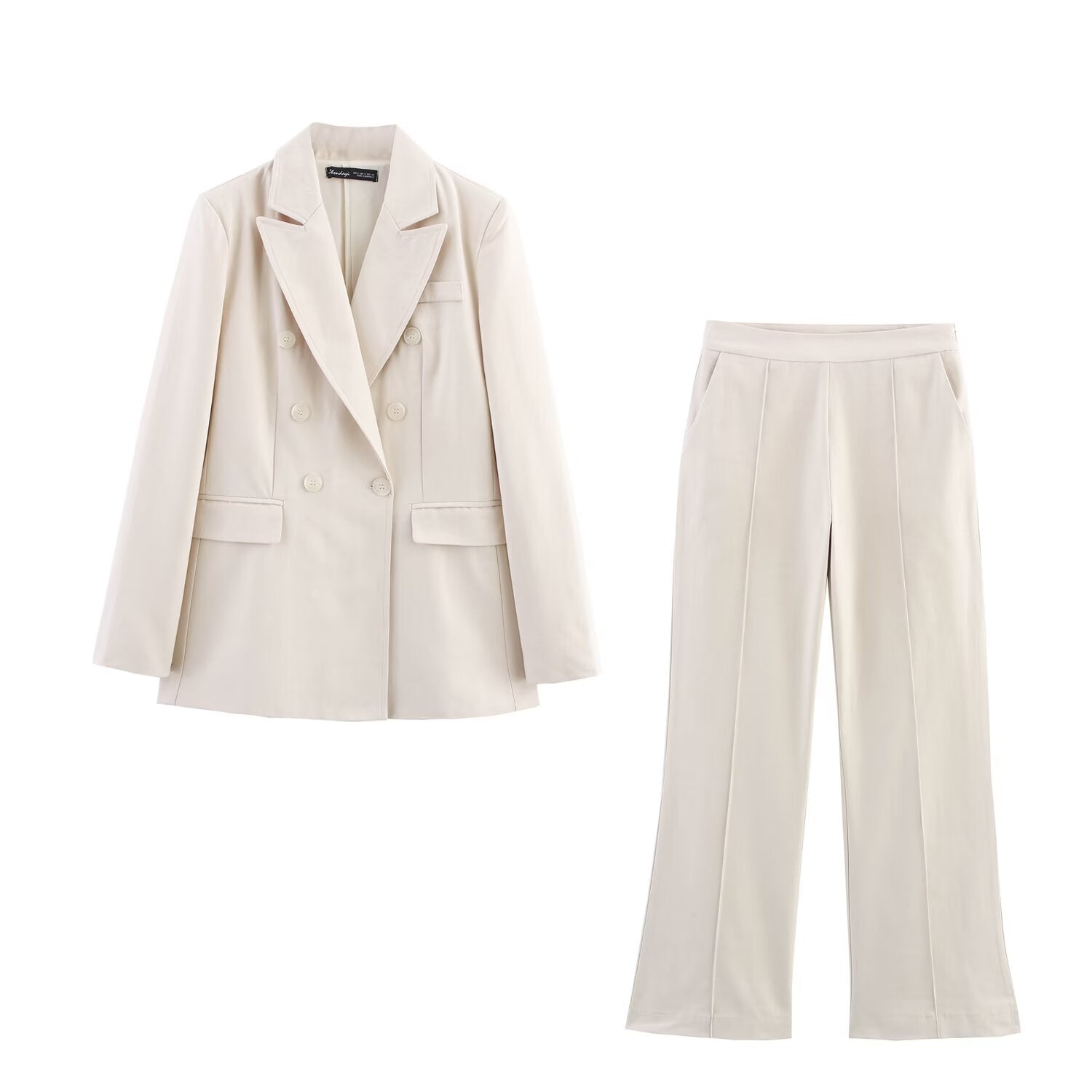 Women Clothing at Long Double Breasted Blazer Trousers Set