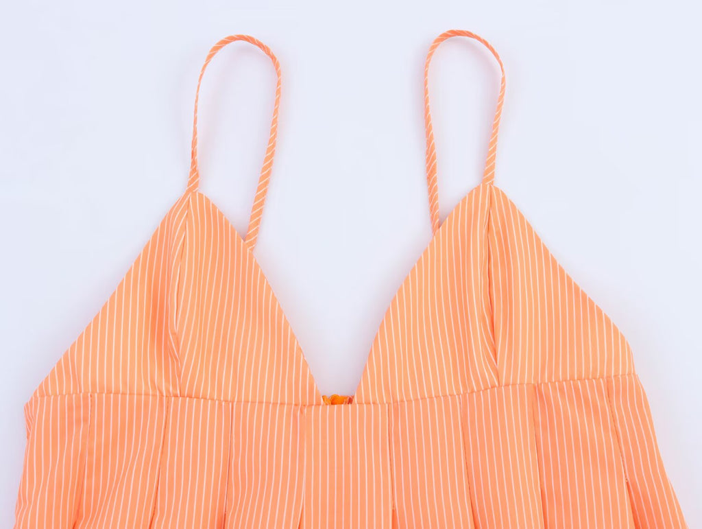 Women Clothing Internet Summer Poplin Striped Slim Top Sling Women