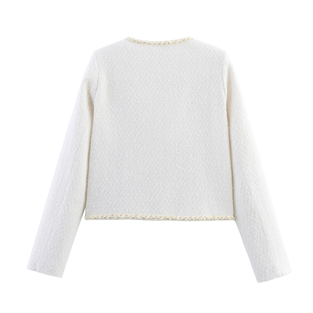 Women Clothing Pearl Decoration Coat