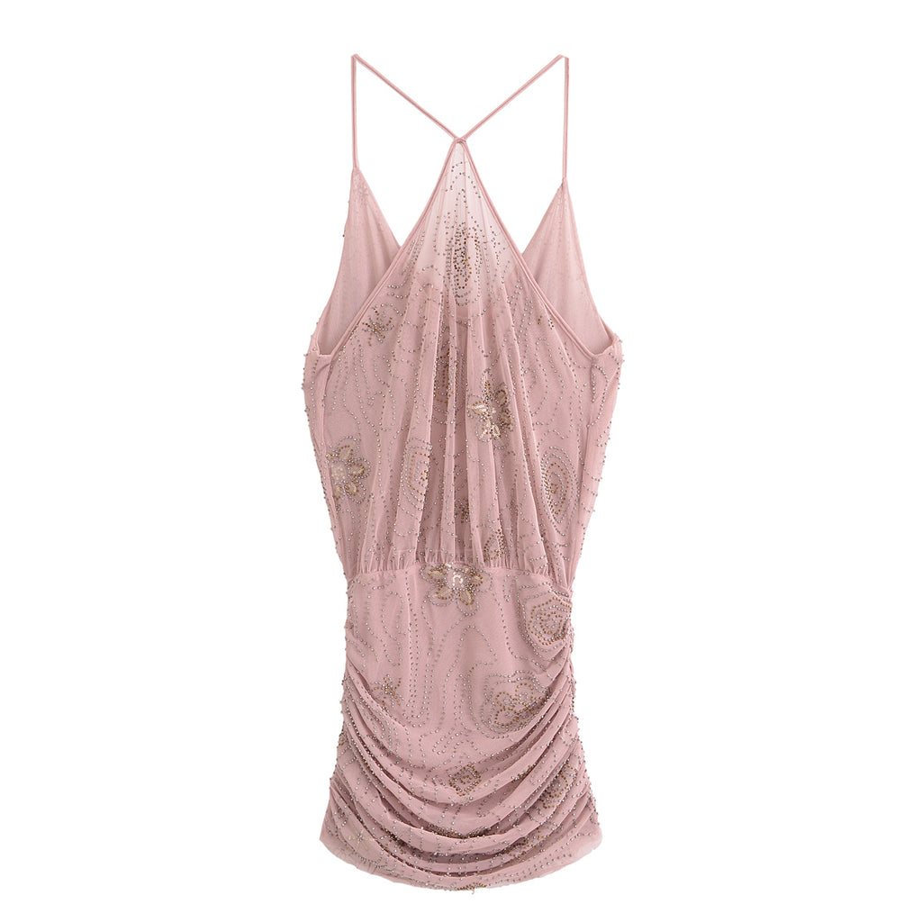 Summer Women Street Sequin Mini Sling Dress