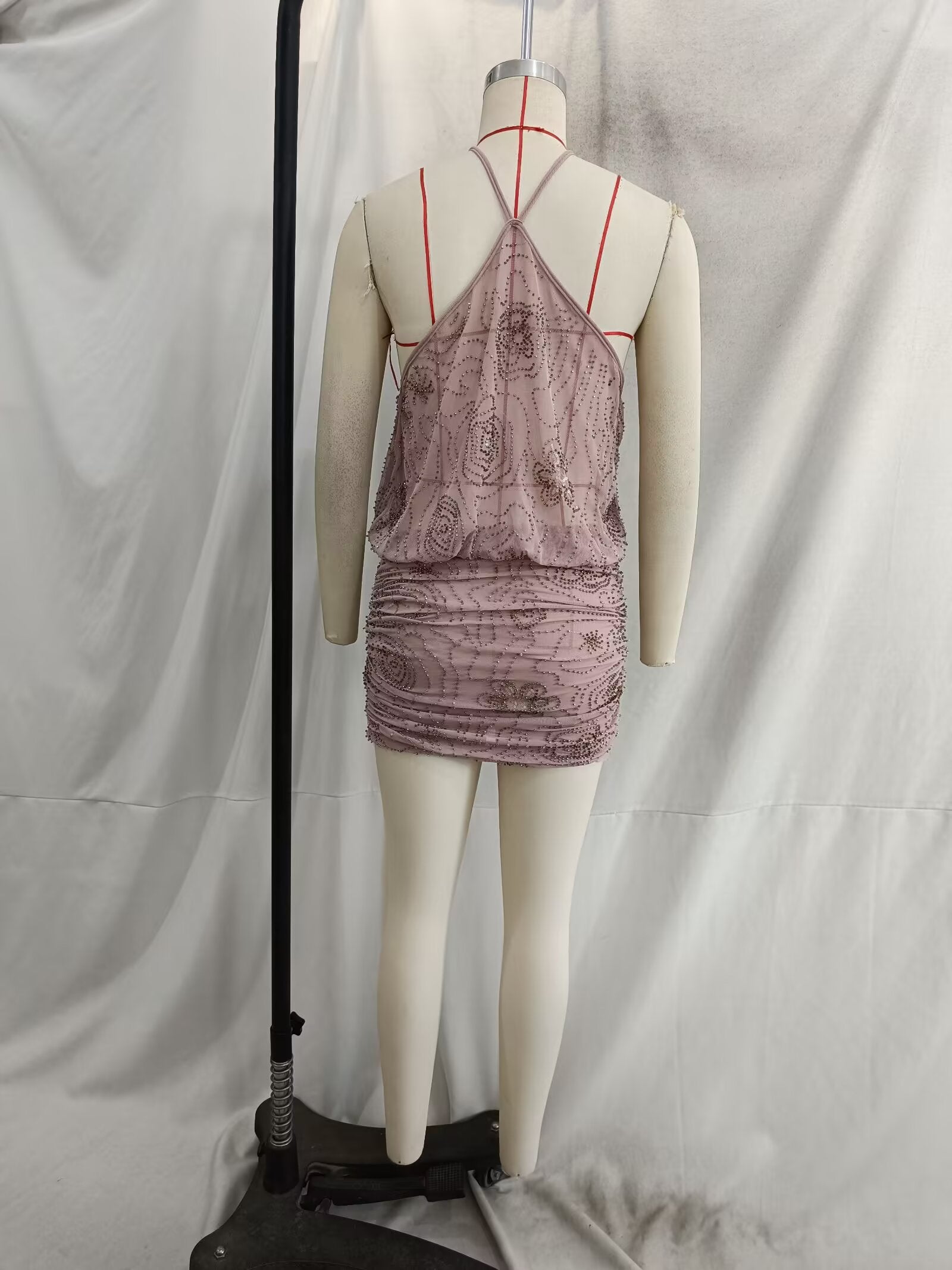 Summer Women Street Sequin Mini Sling Dress