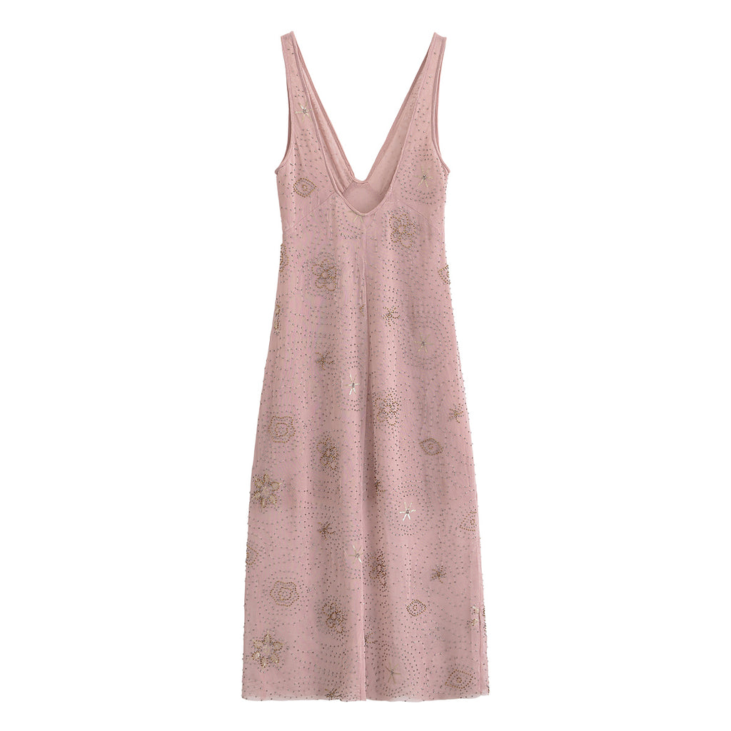 Summer Women Clothing Sequin Midi Slim Sexy Design Dress