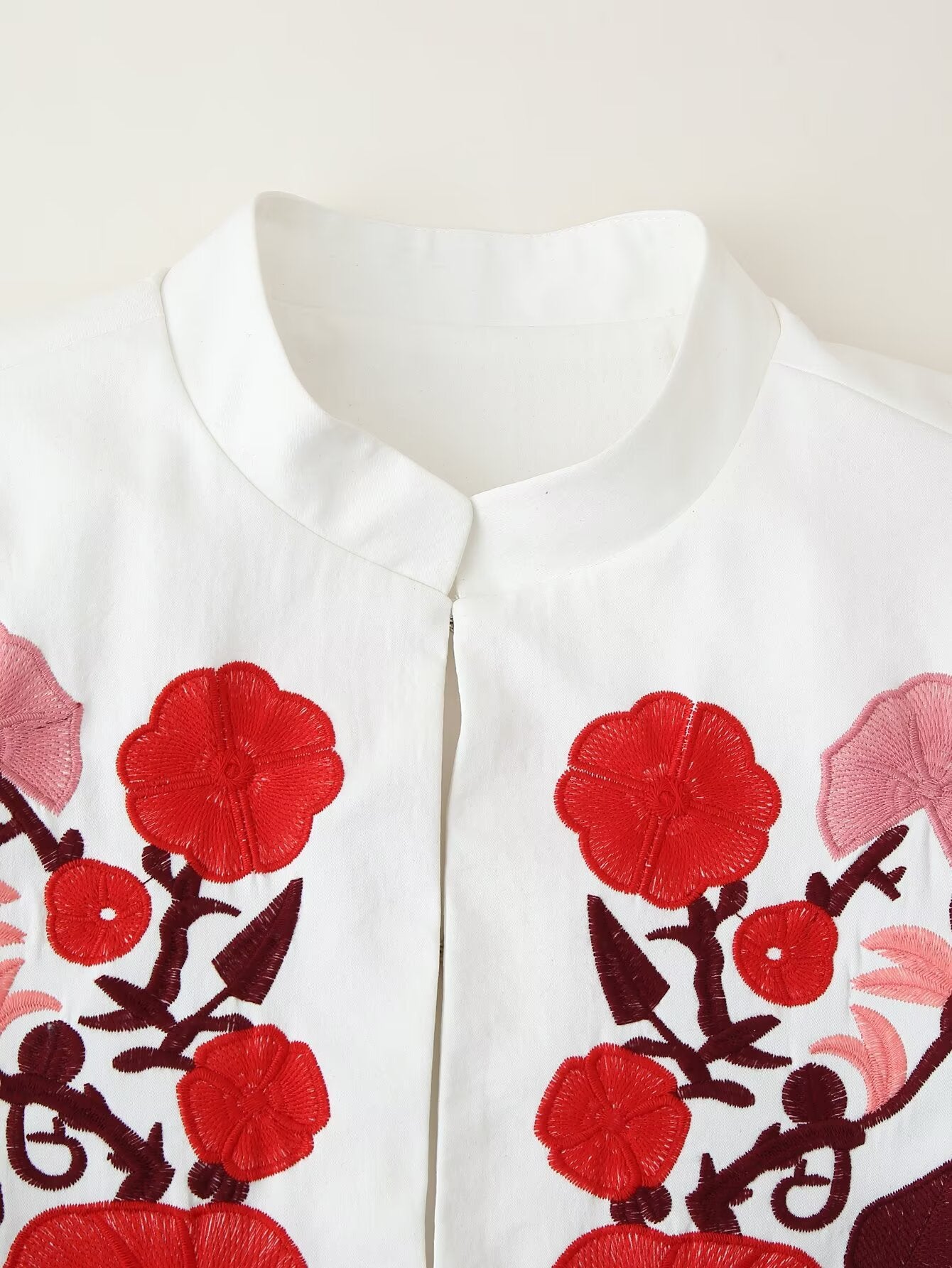 Women Clothing Retro Chinese Satin Embroidered Blazer Jacket