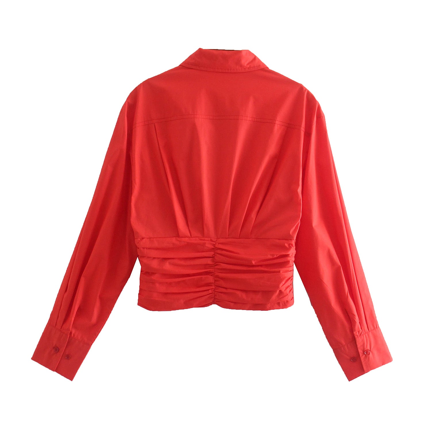 Women Stylish Simple Poplin Short Shirt Top