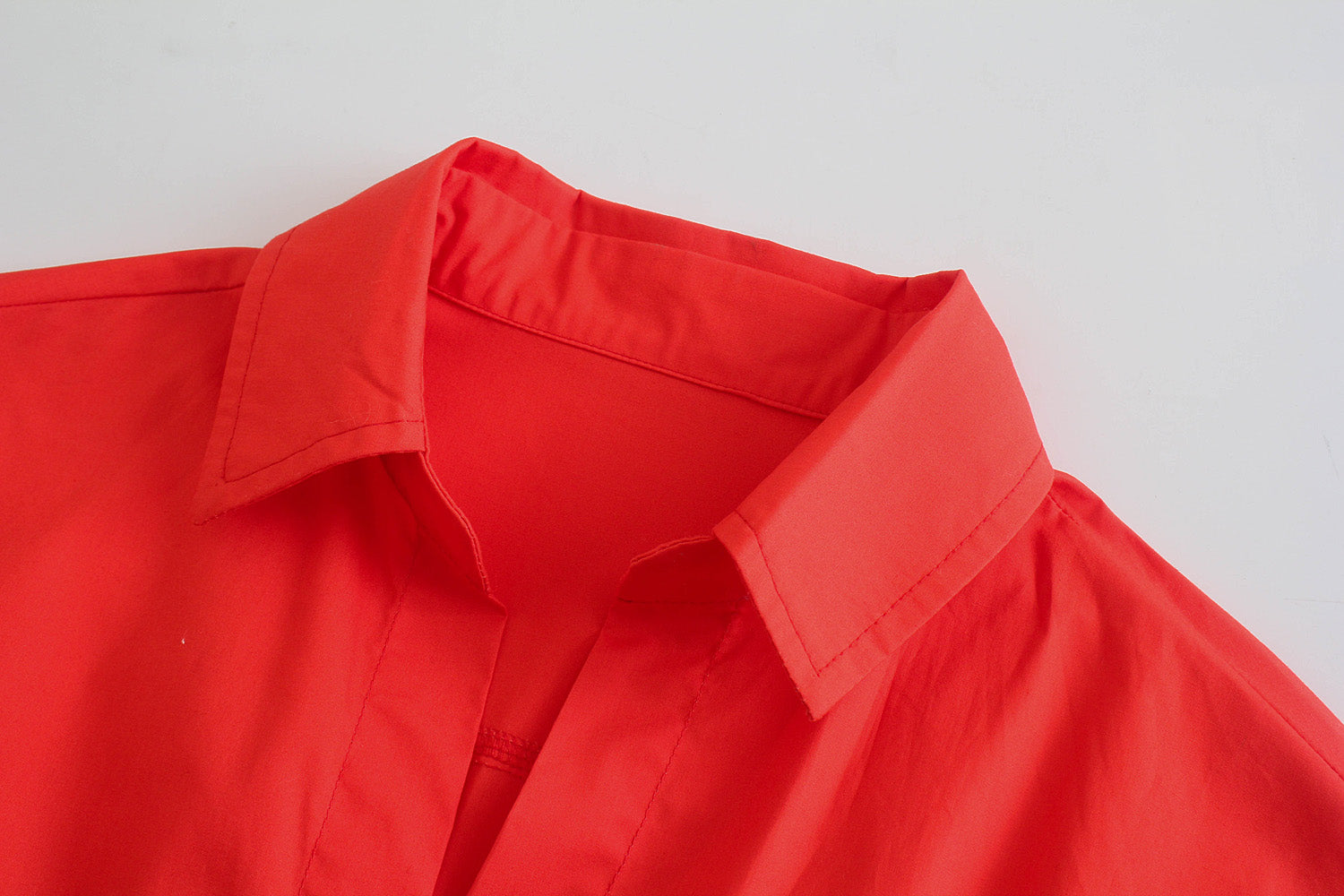Women Stylish Simple Poplin Short Shirt Top