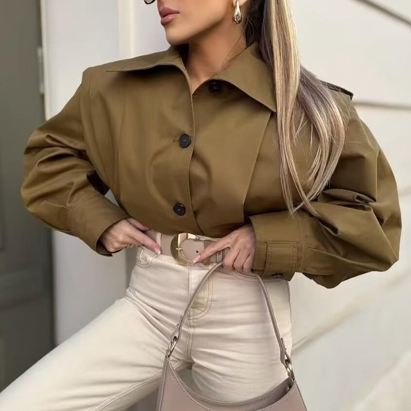 Spring Women Street Personality All Match Pleated Jacket