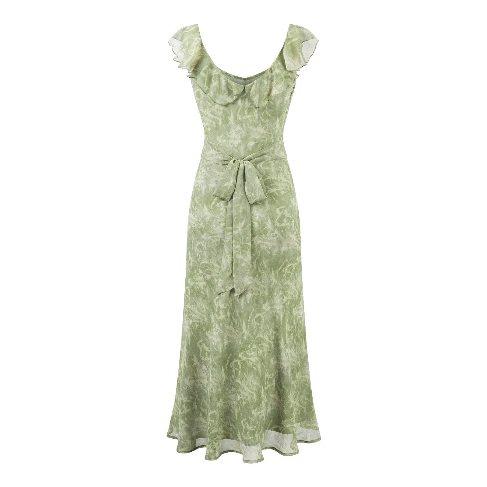 Summer Fresh Casual Ruffled Floral Flying Sleeve Dress