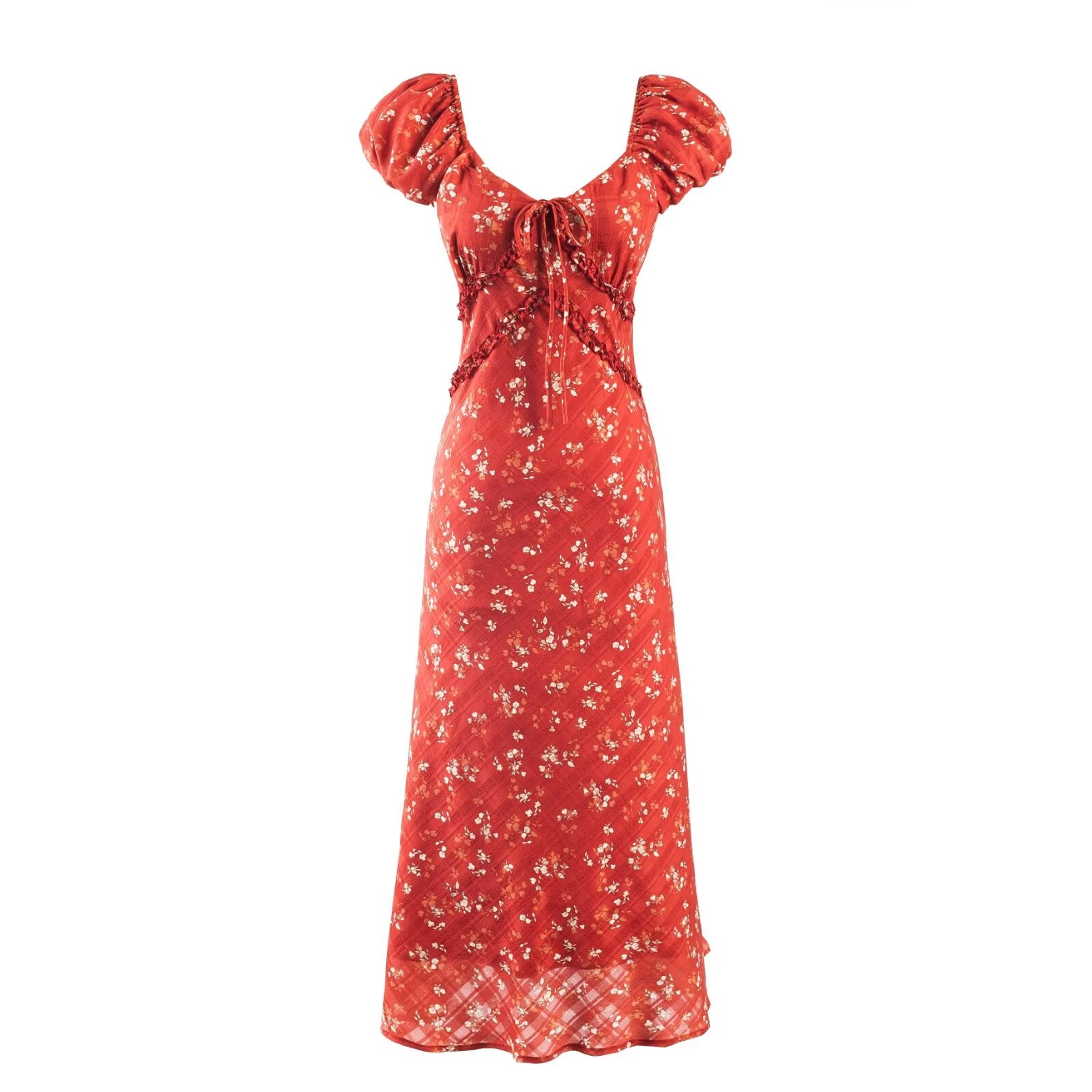 Sexy Floral Short Sleeve Dress Women Waisted Slim Fit Package Hip Maxi Dress