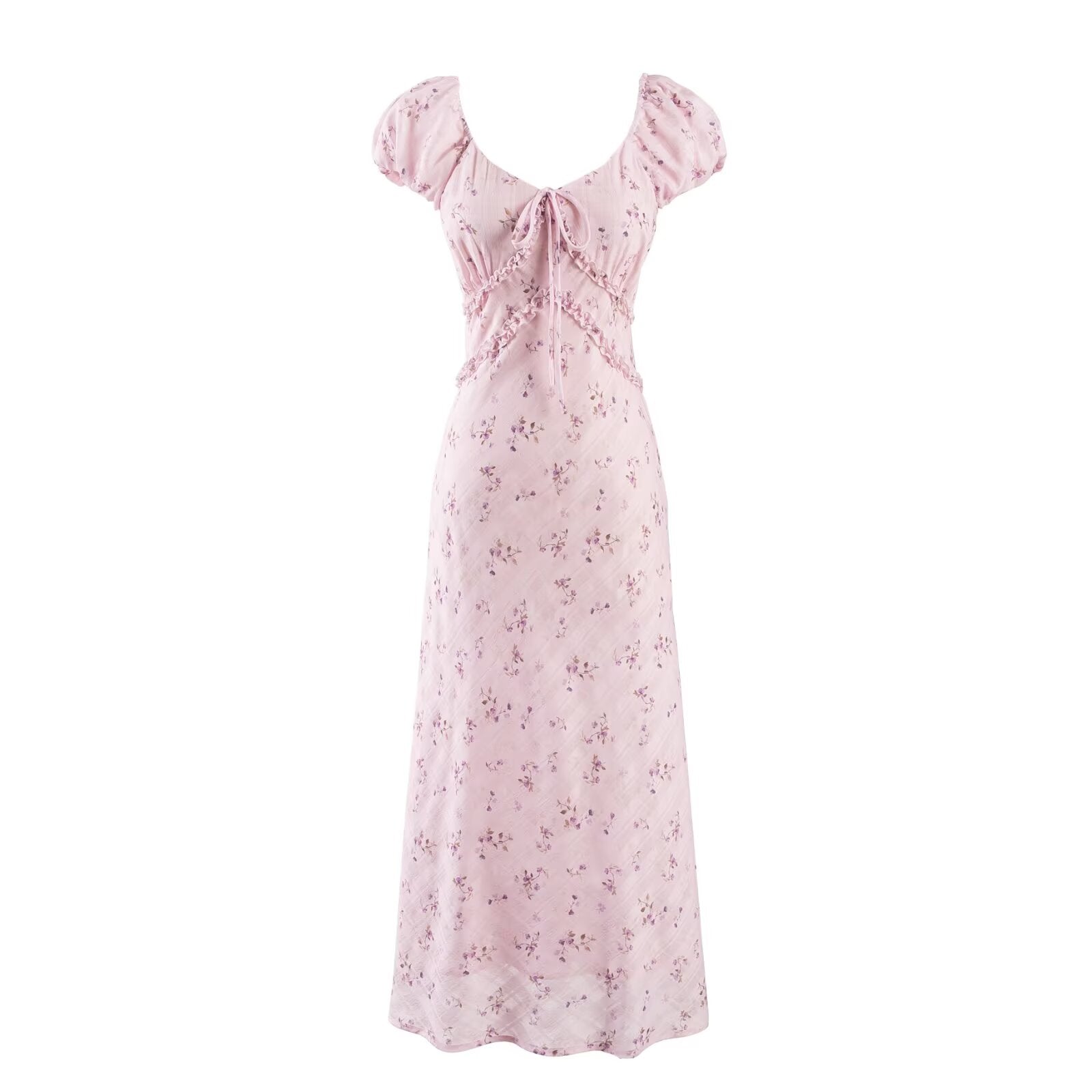 Sexy Floral Short Sleeve Dress Women Waisted Slim Fit Package Hip Maxi Dress