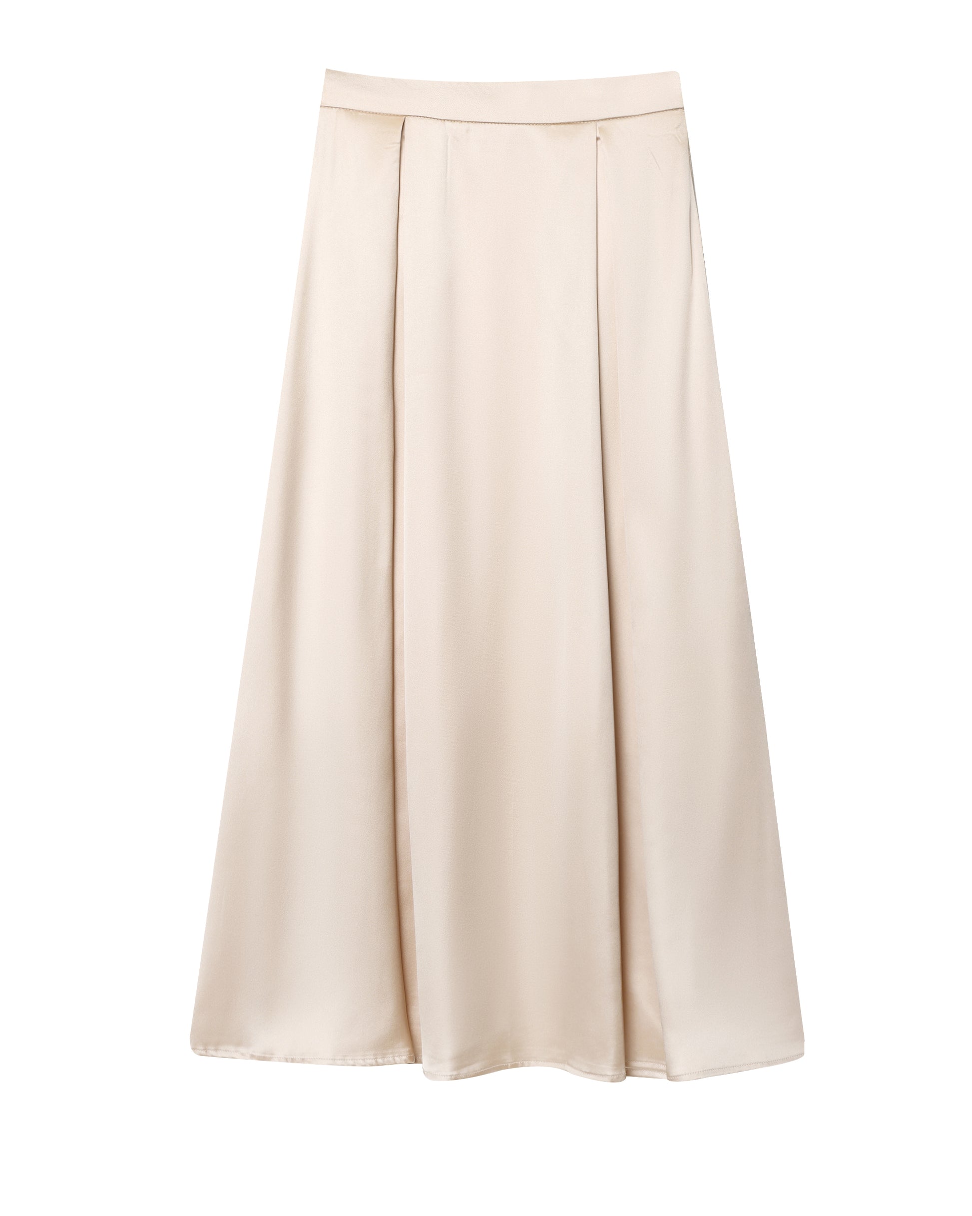 Autumn Silk Satin Texture High Waist Ethereal Swing Midi Skirt Skirt Elegant