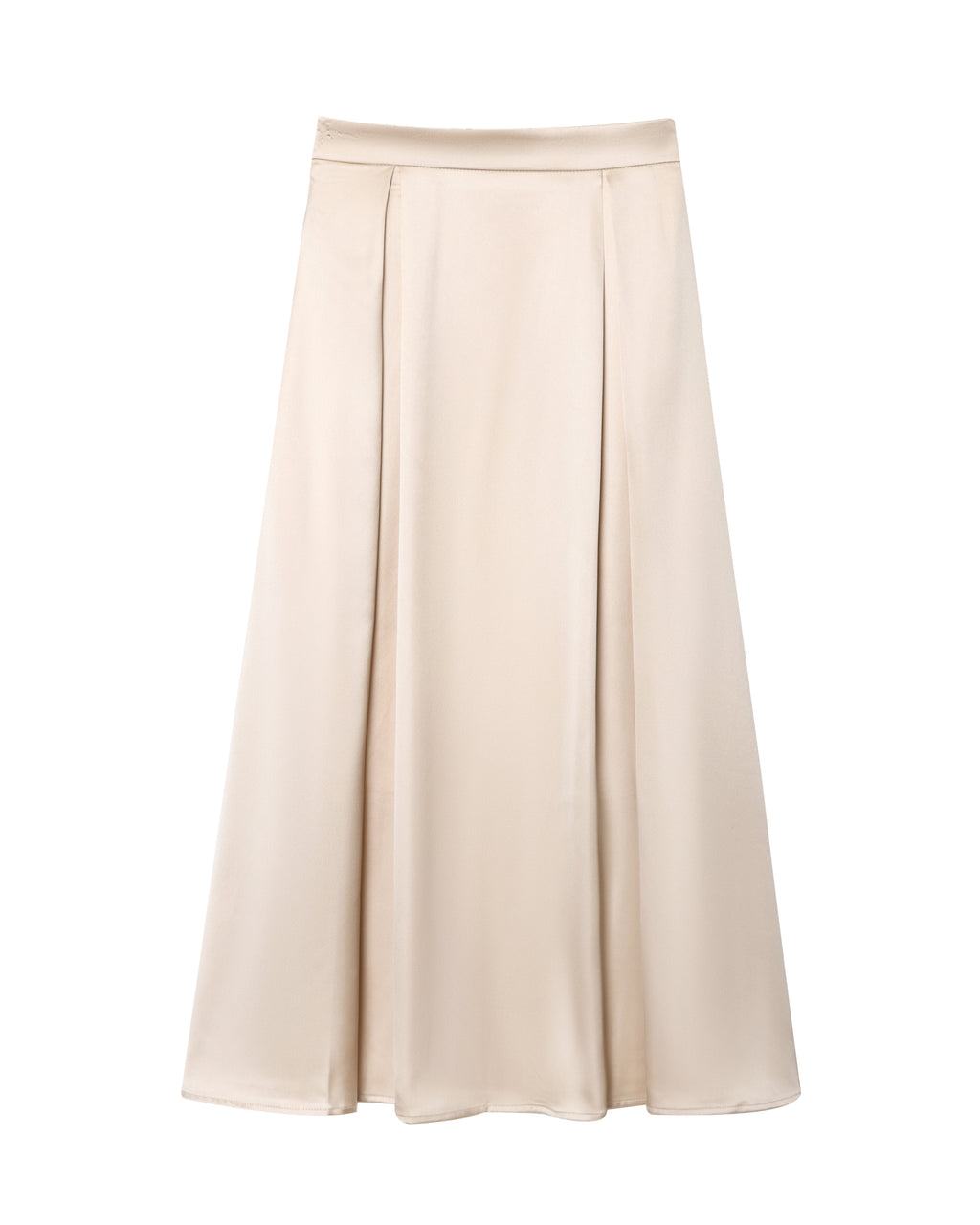 Autumn Silk Satin Texture High Waist Ethereal Swing Midi Skirt Skirt Elegant