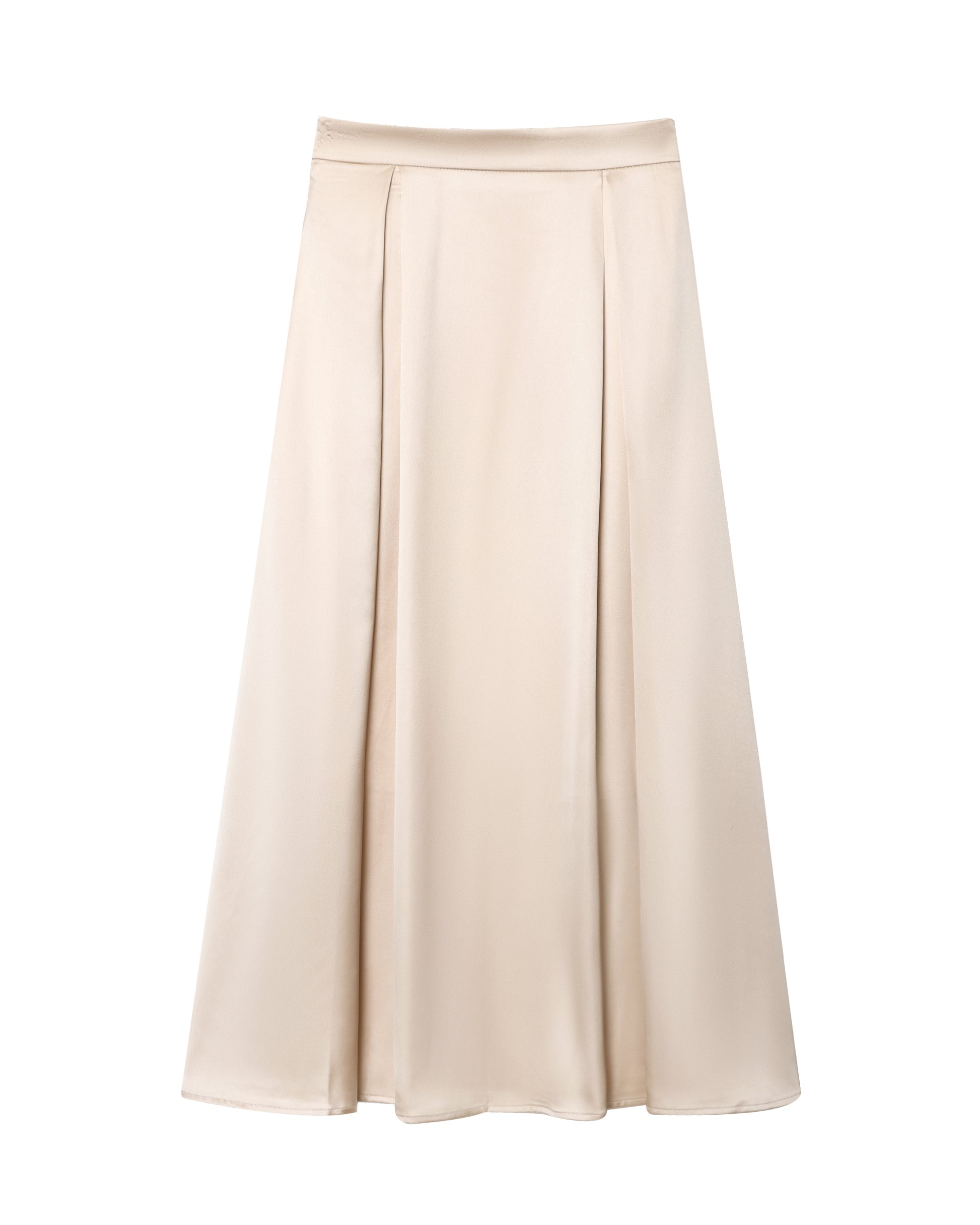 Autumn Silk Satin Texture High Waist Ethereal Swing Midi Skirt Skirt Elegant