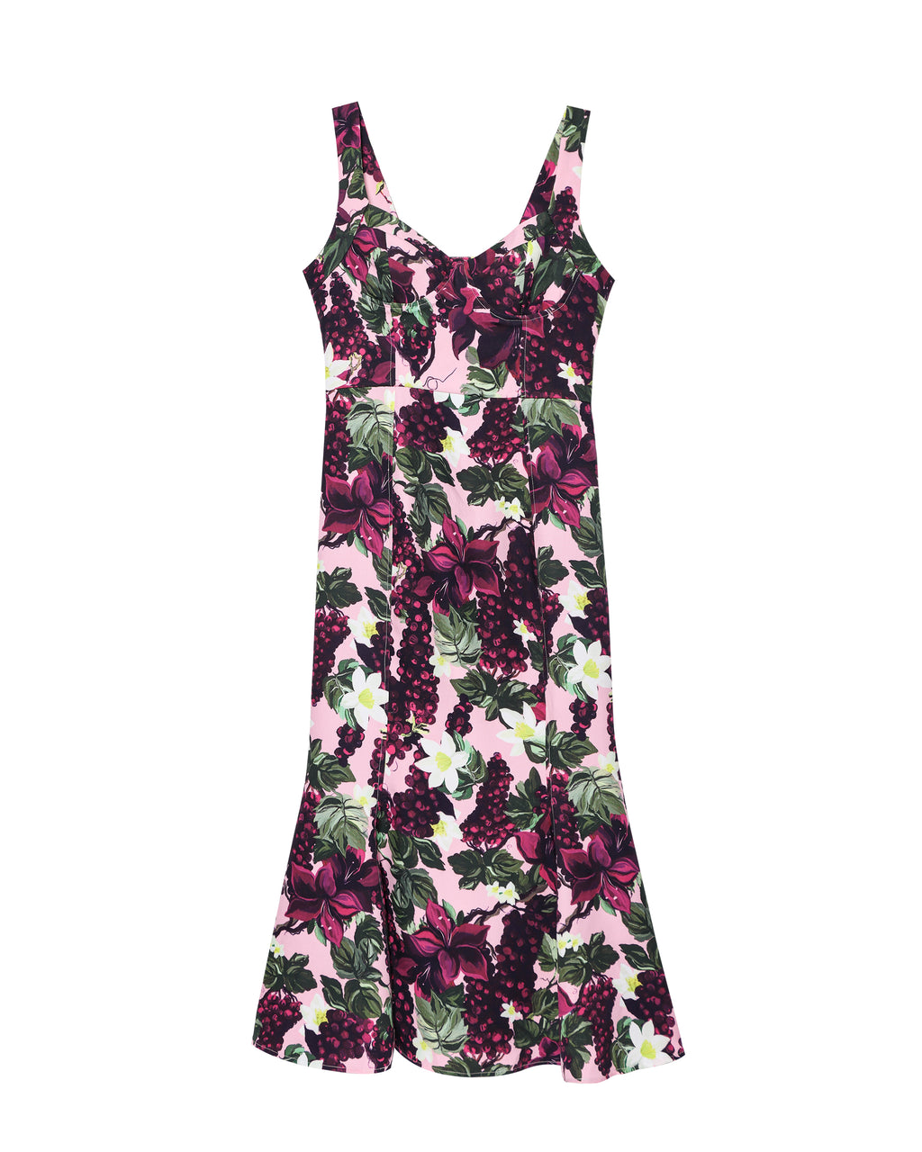 Summer Women Clothing Wavy Wide Swing Floral Print Dress