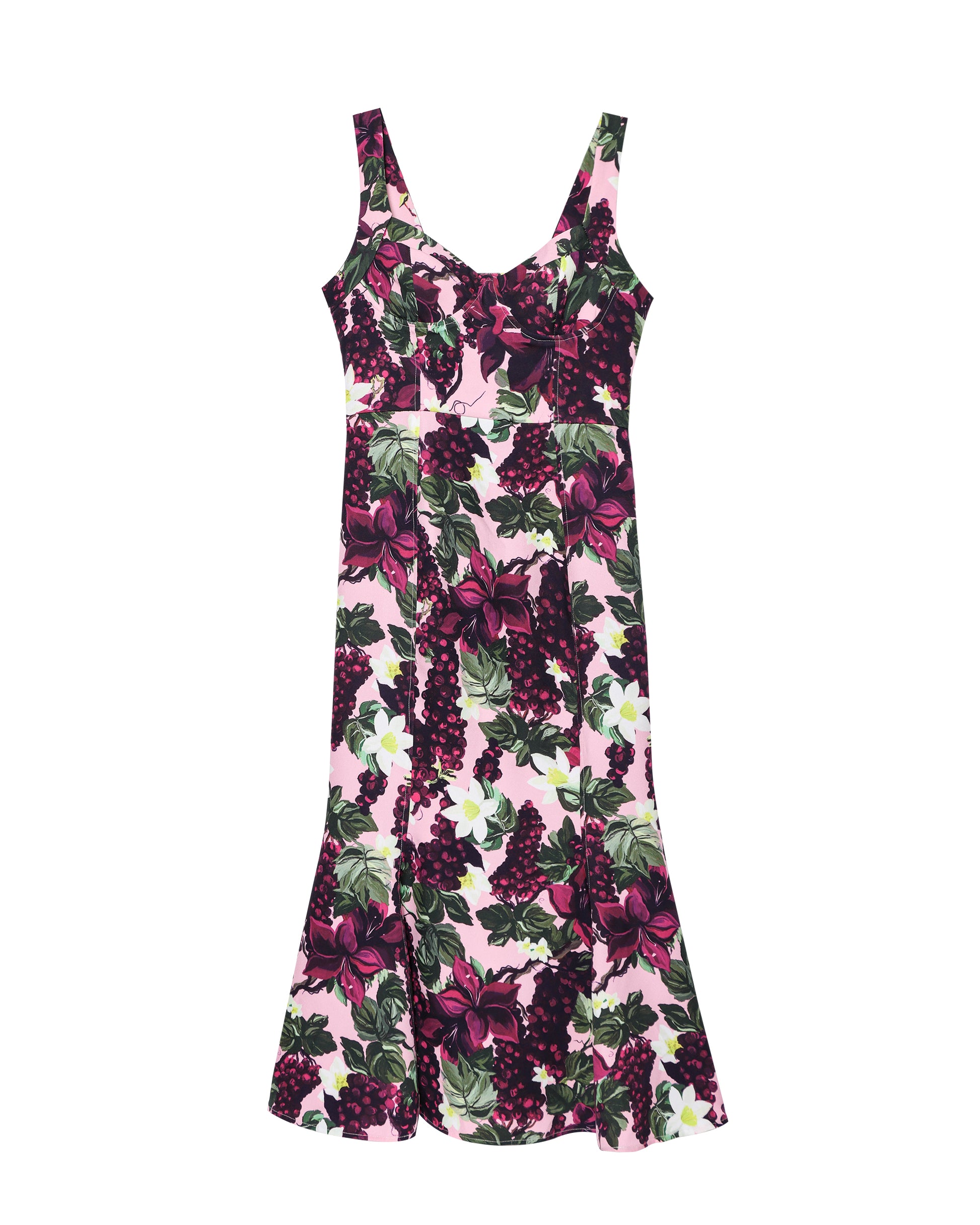 Summer Women Clothing Wavy Wide Swing Floral Print Dress