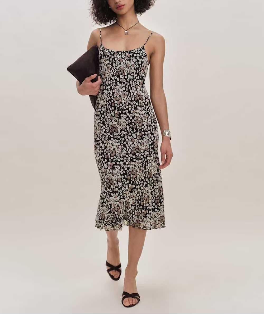 Sexy Floral Hip Women Slim Fit Slimming Spaghetti Straps Dress