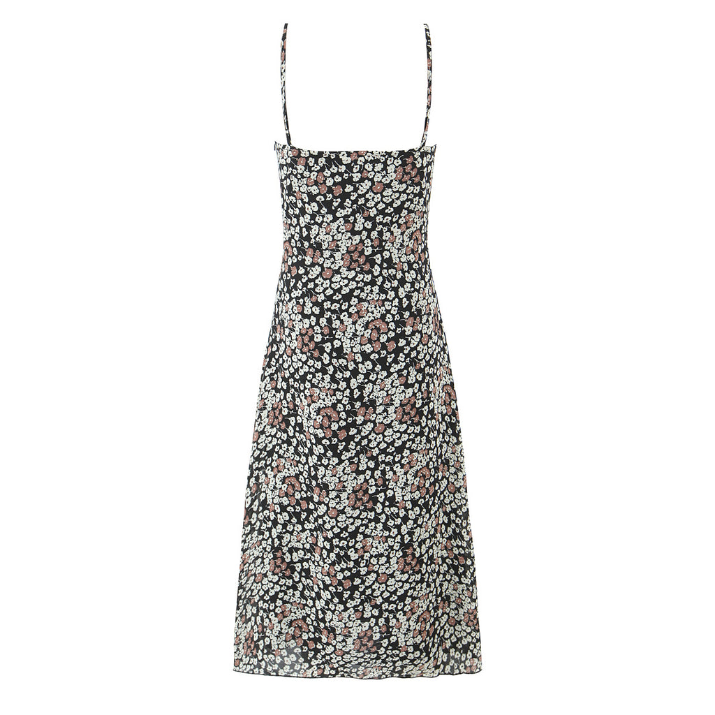 Sexy Floral Hip Women Slim Fit Slimming Spaghetti Straps Dress