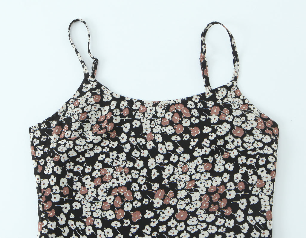 Sexy Floral Hip Women Slim Fit Slimming Spaghetti Straps Dress