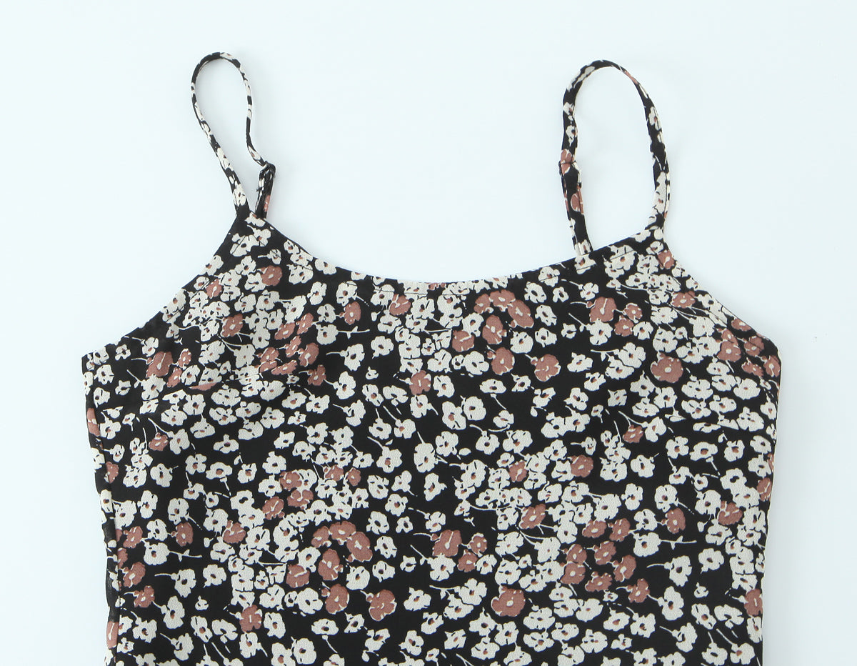 Sexy Floral Hip Women Slim Fit Slimming Spaghetti Straps Dress