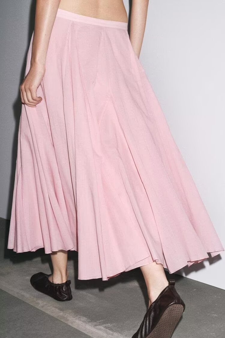Women Clothing Stylish Simple Cotton Wide Swing Skirt