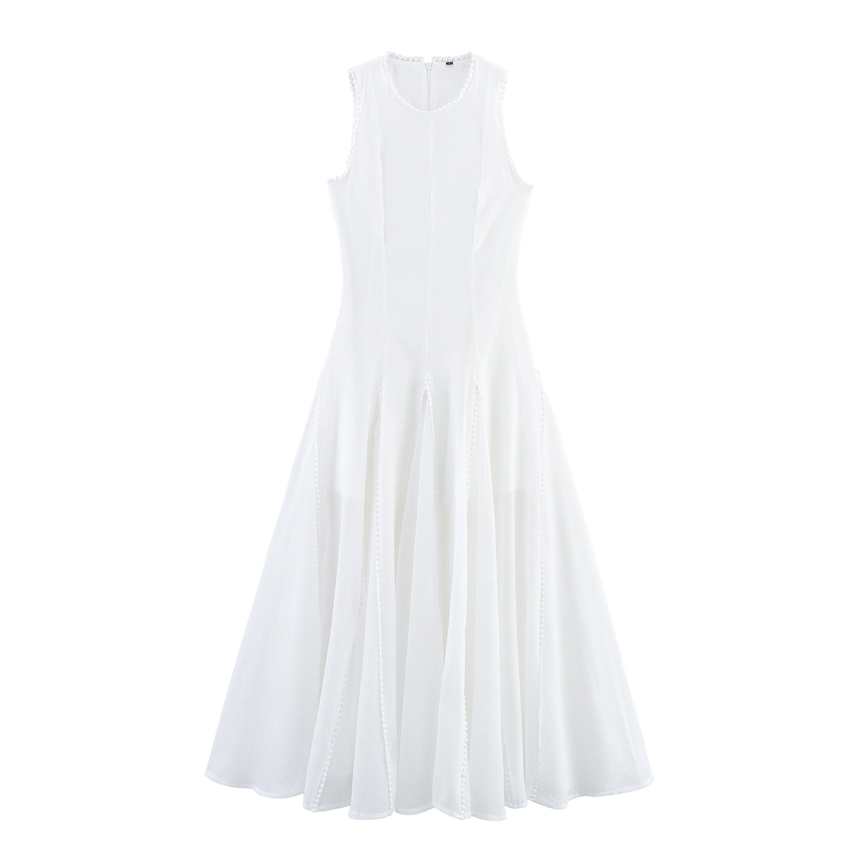 Early Maxi Dress Entry High Grade Socialite Thousand Gold Design Sleeveless round Neck Dress