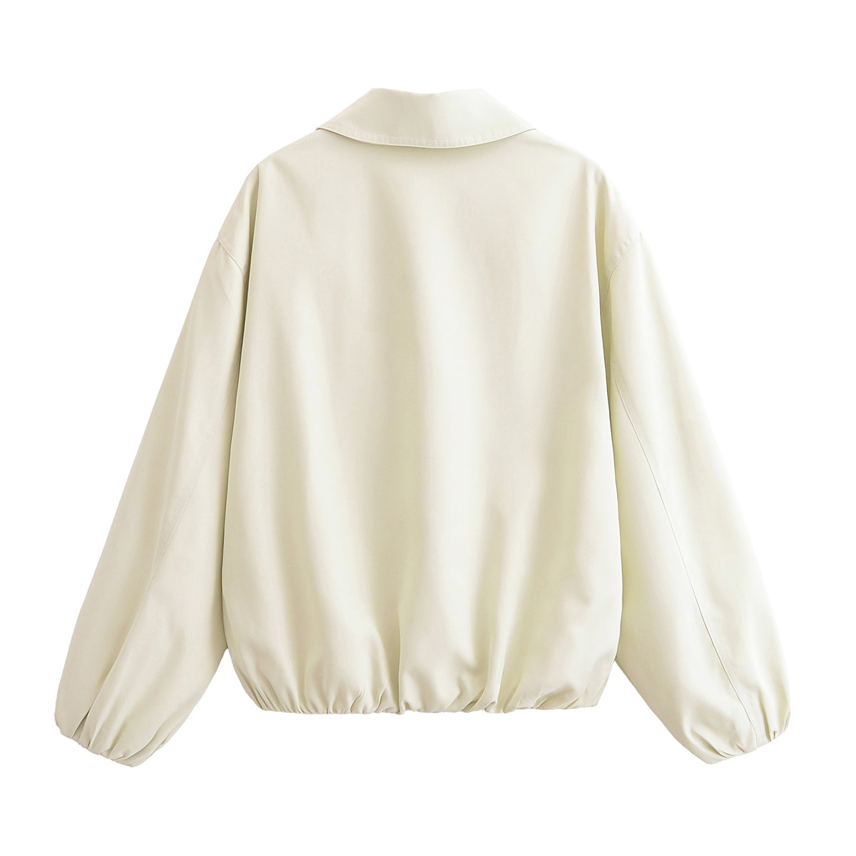 Women Clothing Simple Graceful Casual Polo Collar Bomber Jacket Coat
