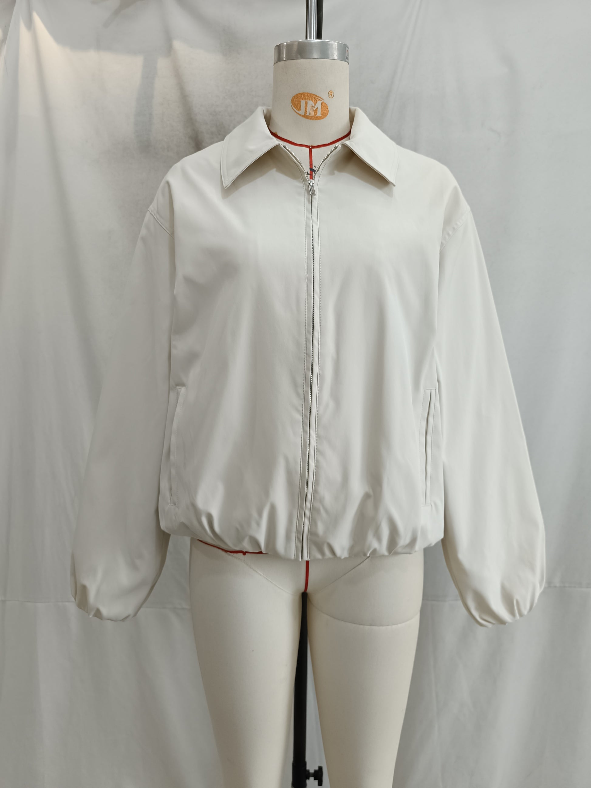 Women Clothing Simple Graceful Casual Polo Collar Bomber Jacket Coat